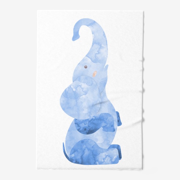 Полотенце «Голубой акварельный слон»