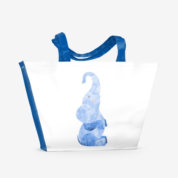 Пляжная сумка &laquo;Голубой акварельный слон&raquo;