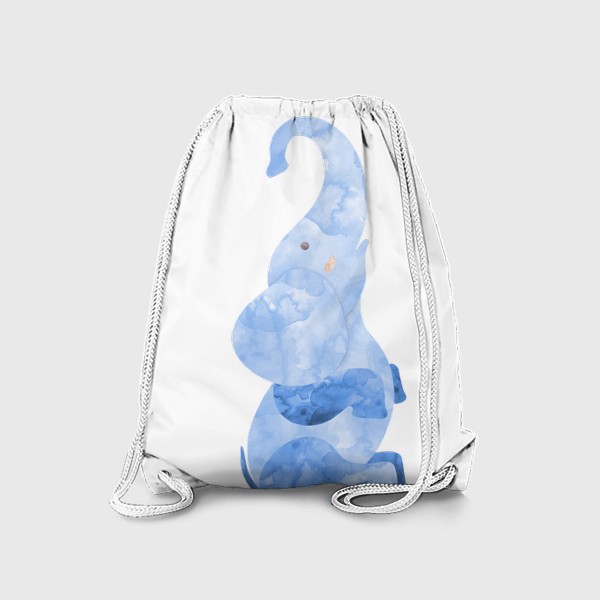 Рюкзак «Голубой акварельный слон»
