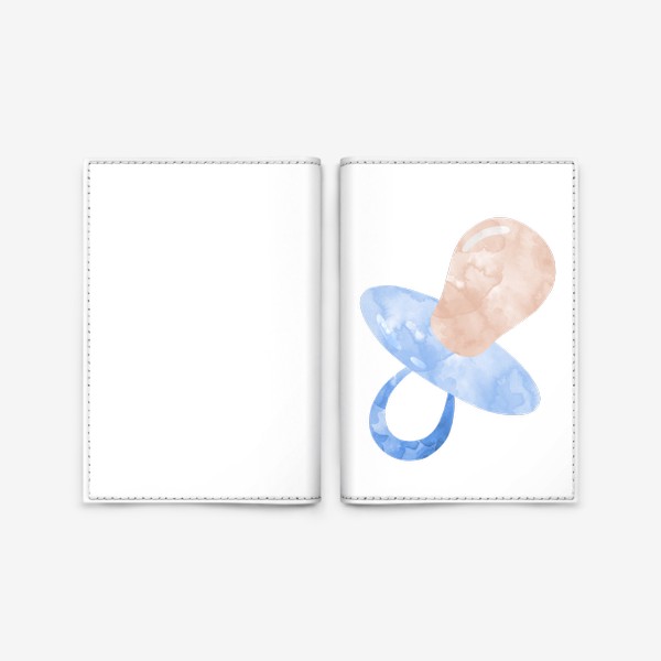Обложка для паспорта «Голубая акварельная соска»