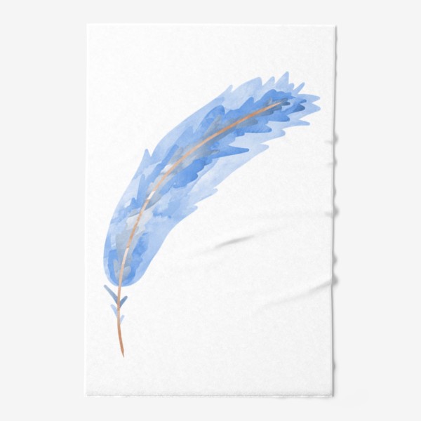 Полотенце «Голубое акварельное перо»