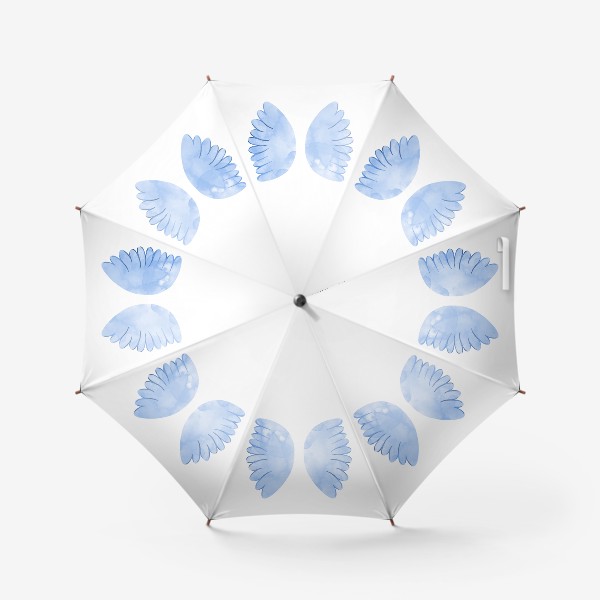 Зонт &laquo;Голубые акварельные крылья&raquo;