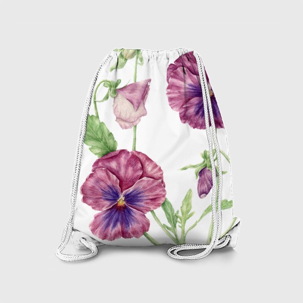 Рюкзак «Акварельный цветок, ботаническая иллюстрация - элегантная фиалка.»