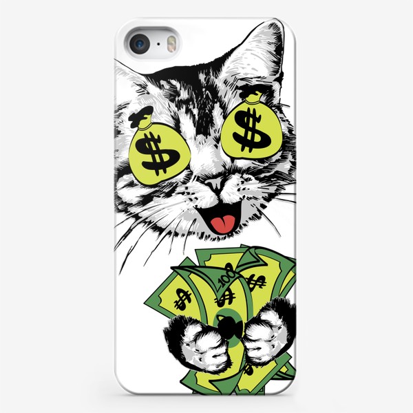 Чехол iPhone «Котенок с деньгами»