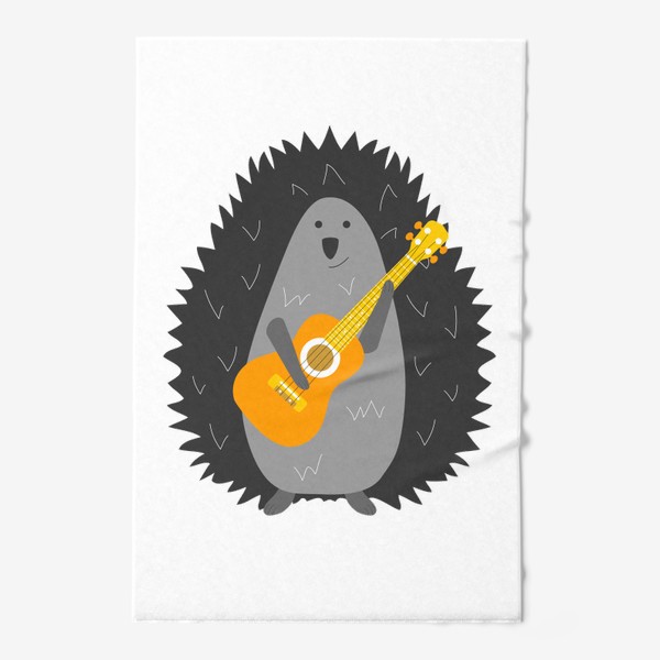 Полотенце «Ёжик с оранжевой гитарой»