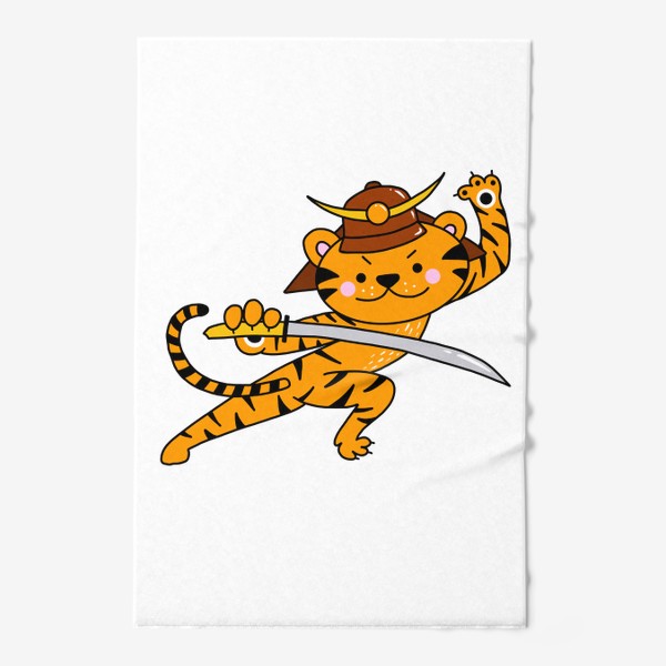 Полотенце «Тигр самурай с мечом»