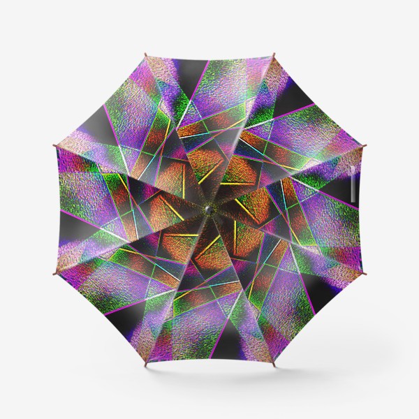 Зонт «Яркий геометрический узор на темном фоне»