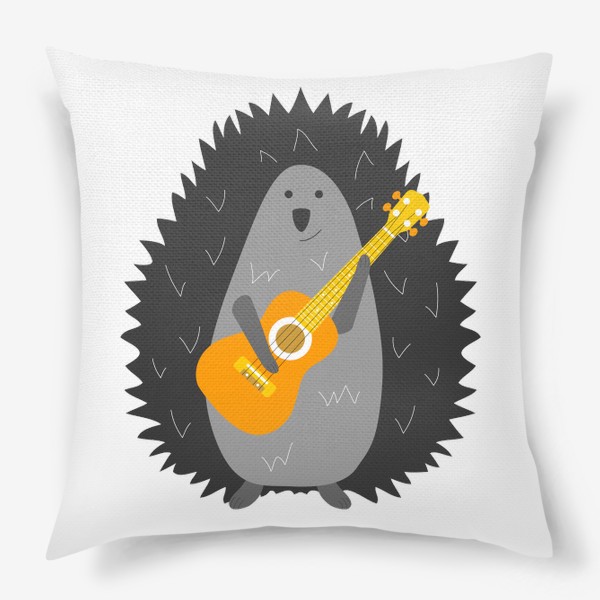 Подушка «Ёжик с оранжевой гитарой»