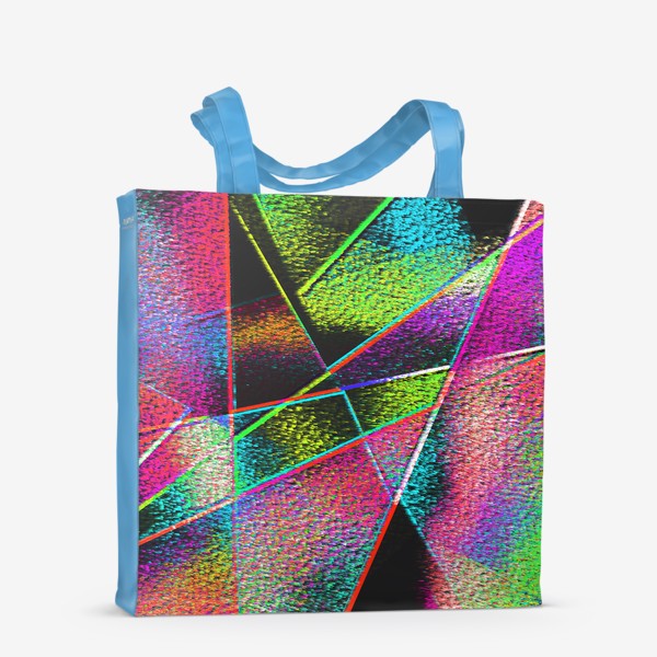 Сумка-шоппер «Разноцветный геометрический узор  на темном фоне»