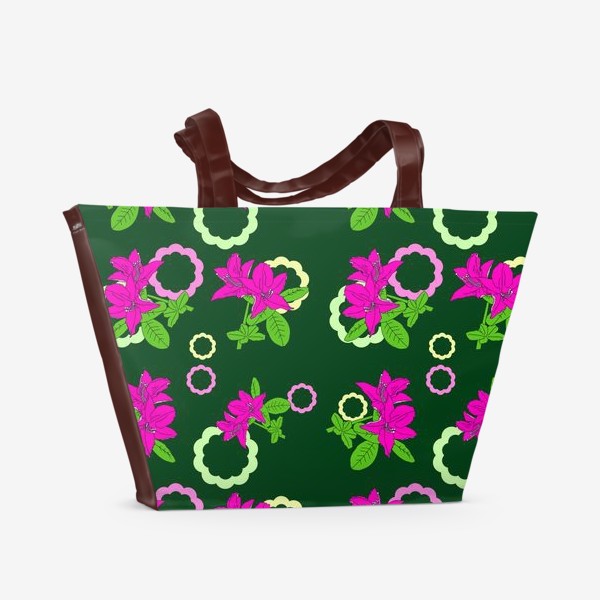 Пляжная сумка «Цветы и кольца»
