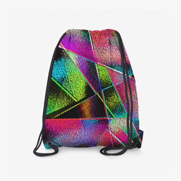 Рюкзак «Разноцветный геометрический узор  на темном фоне»
