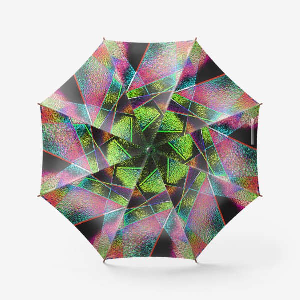 Зонт «Разноцветный геометрический узор  на темном фоне»