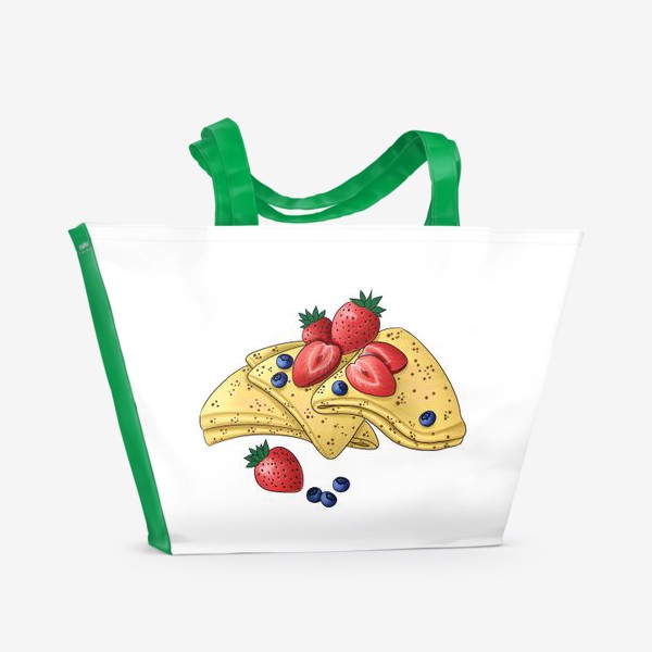 Пляжная сумка &laquo;вкусные блинчики с ягодами&raquo;