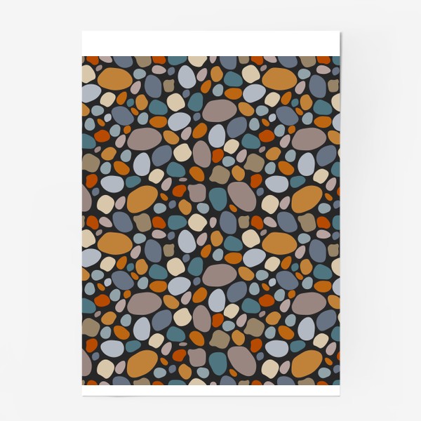 Постер «Морские камушки. Паттерн с морскими камнями.»