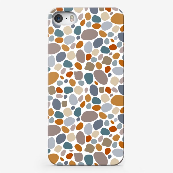 Чехол iPhone «Морские камушки на белом фоне. Паттерн с морскими камнями.»