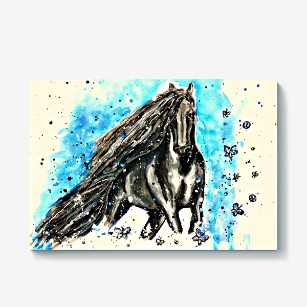 Холст «Черная лошадь»