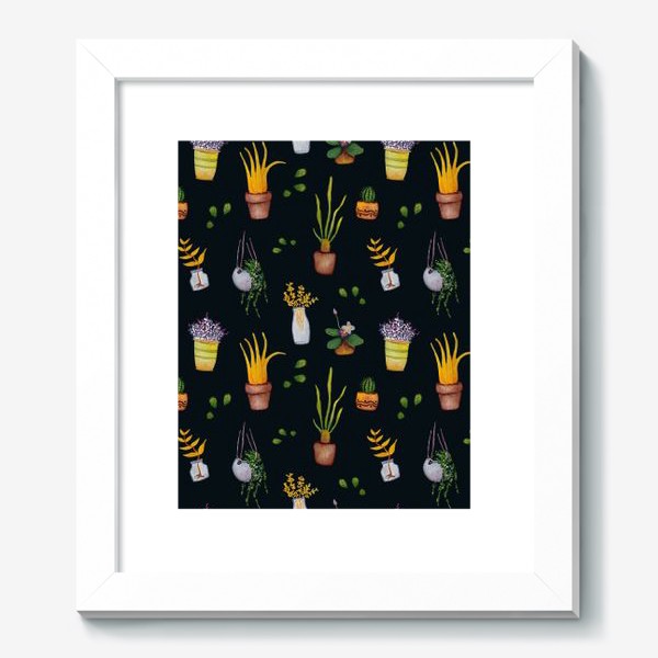 Картина &laquo;Горшечные растения Ботаника Флора Темный фон&raquo;