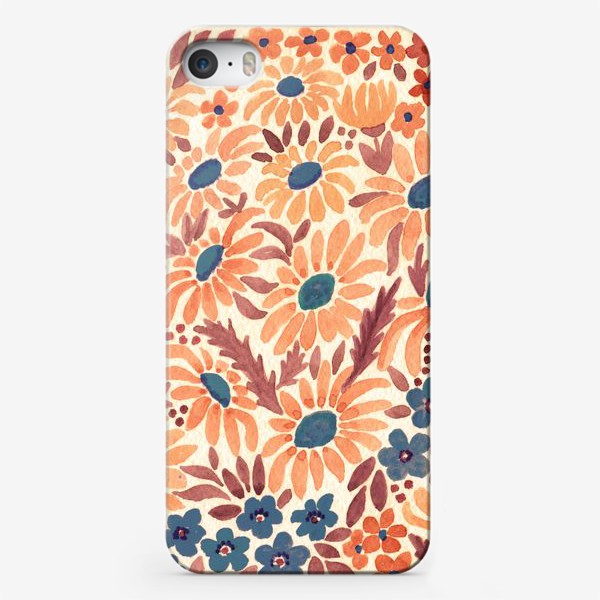 Чехол iPhone &laquo;Бежевые акварельные цветы&raquo;