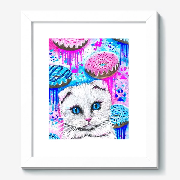 Картина «Кошка с пончиками »