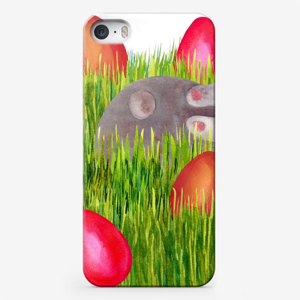 Чехол iPhone &laquo;Пасхальный кролик прячит пасхальные яйца в траве&raquo;