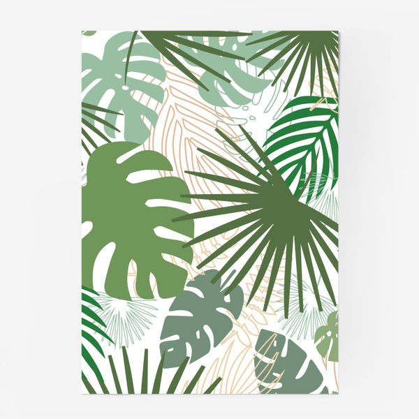 Постер &laquo;Тропическая листва. Паттерн с листьями.&raquo;