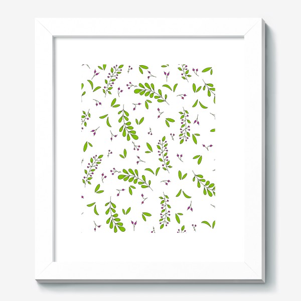 Картина «Зеленые веточки с маленькими ягодками»