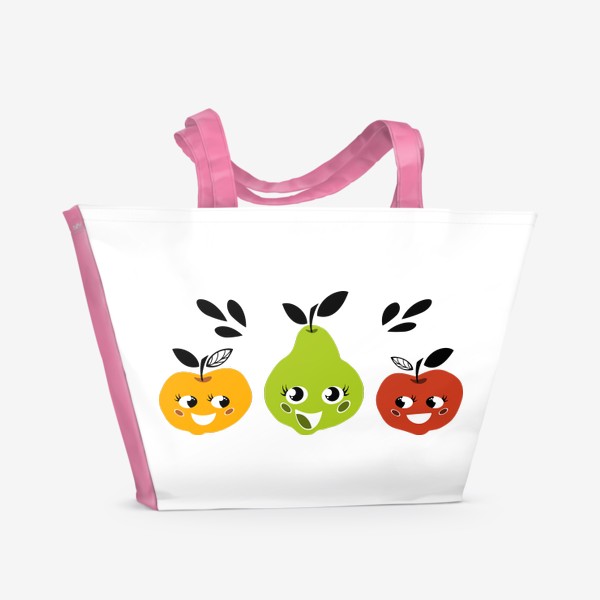 Пляжная сумка &laquo;Весёлые фрукты: яблоко и груша&raquo;