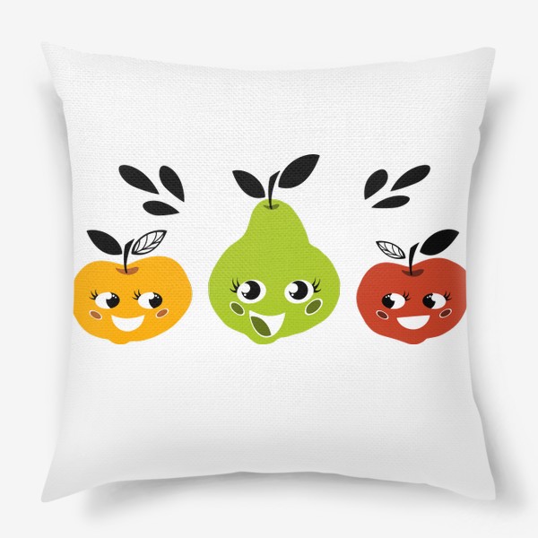 Подушка «Весёлые фрукты: яблоко и груша»