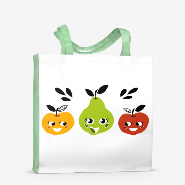 Сумка-шоппер «Весёлые фрукты: яблоко и груша»