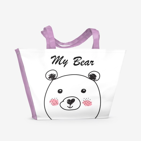 Пляжная сумка «Мой медведь, скетч»