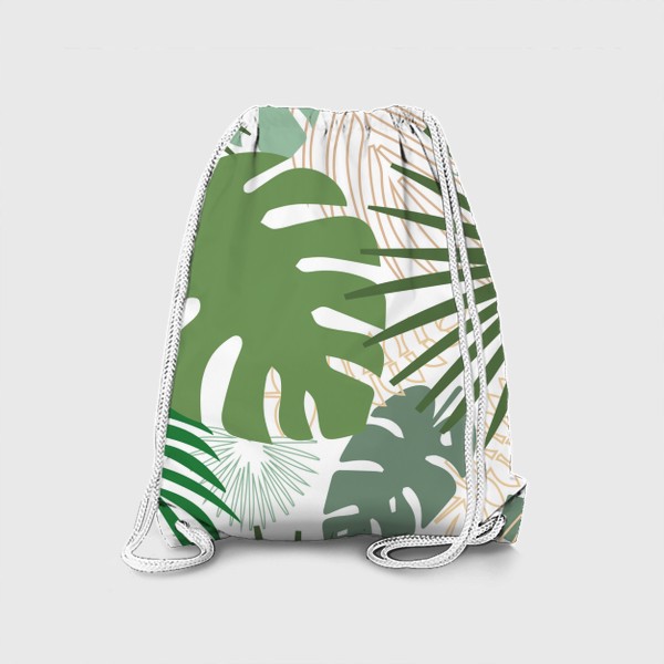 Рюкзак «Тропическая листва. Паттерн с листьями.»
