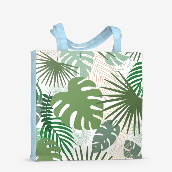 Сумка-шоппер &laquo;Тропическая листва. Паттерн с листьями.&raquo;