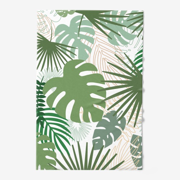 Полотенце «Тропическая листва. Паттерн с листьями.»