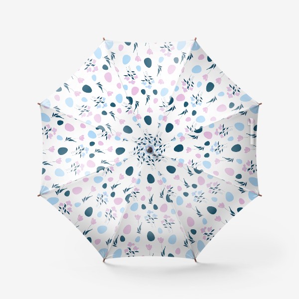 Зонт «Пасхальный бесшовный рисунок с цветами и яйцами»