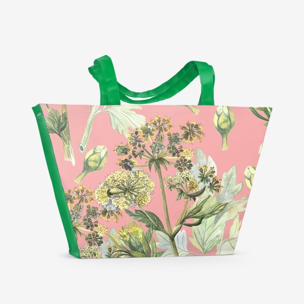 Пляжная сумка «Любисток. Акварельная ботаника»