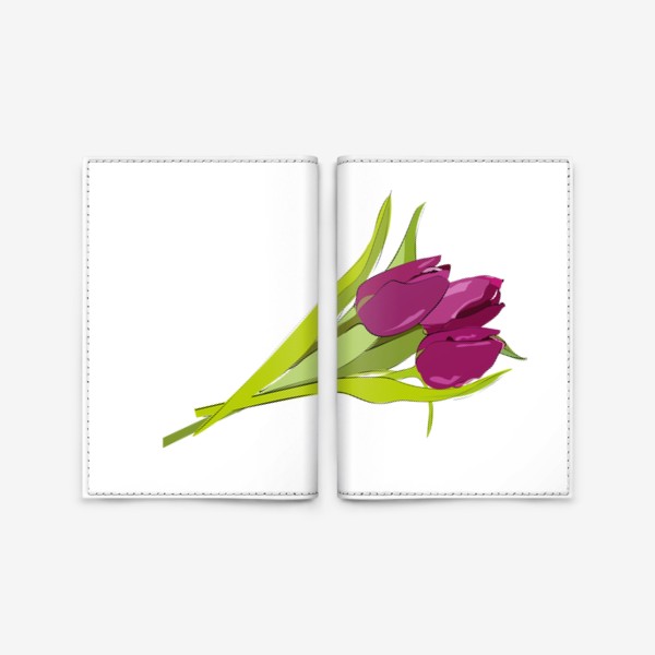 Обложка для паспорта «Букет тюльпанов»