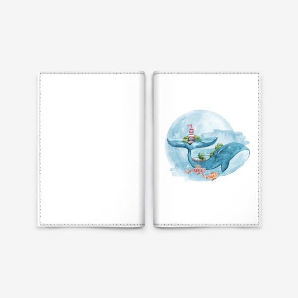 Обложка для паспорта «Кит и рыбы»