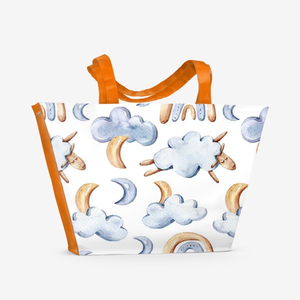 Пляжная сумка «Овечки в облаках»