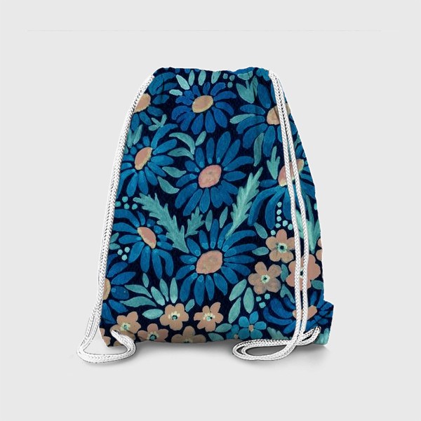 Рюкзак «Синие акварельные цветы »