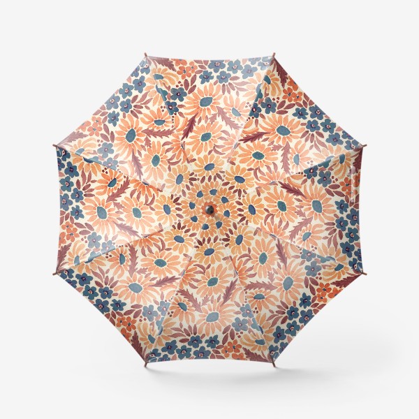 Зонт «Бежевые акварельные цветы»