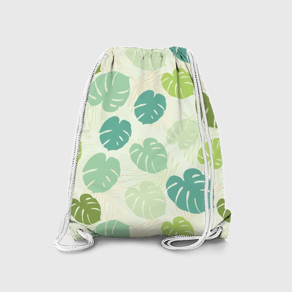 Рюкзак «Паттерн с тропическими листьями.Летний принт с листвой.»