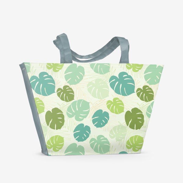 Пляжная сумка &laquo;Паттерн с тропическими листьями.Летний принт с листвой.&raquo;
