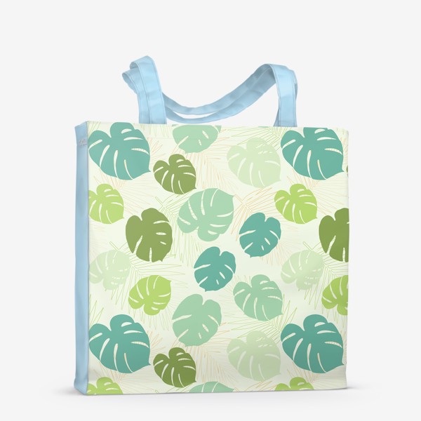 Сумка-шоппер «Паттерн с тропическими листьями.Летний принт с листвой.»