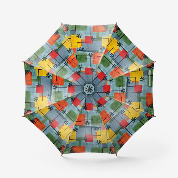 Зонт «Яркие квадраты. Акварель»