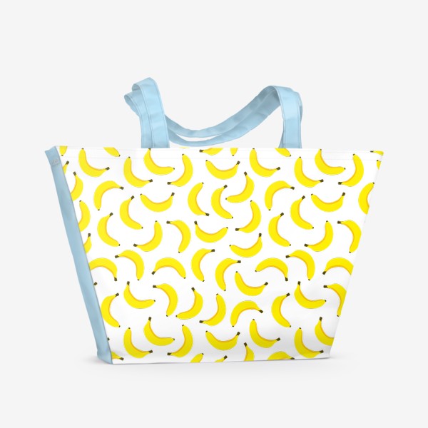 Пляжная сумка «Бананы, летний банановый принт с тропическими фруктами»