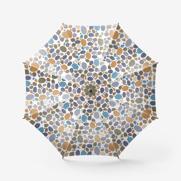 Зонт «Паттерн с разноцветными морскими камушками на белом фоне.»