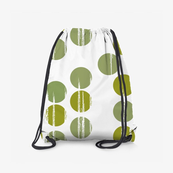Рюкзак «Паттерн с зелеными потертыми кругами.Круги с потертой текстурой.»