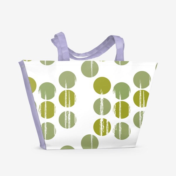 Пляжная сумка &laquo;Паттерн с зелеными потертыми кругами.Круги с потертой текстурой.&raquo;
