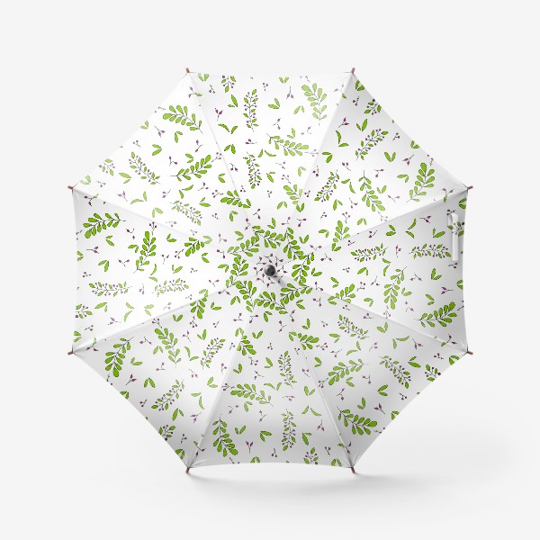 Зонт «Зеленые веточки с маленькими ягодками»