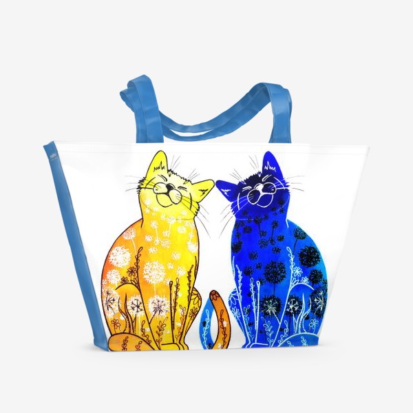 Пляжная сумка «Довольные котики»